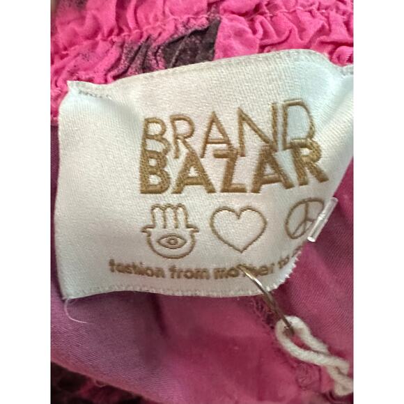 BRAND BAZAR Silky Pink Tie-Dye Raw Hem Wide Leg Flowy Pants Boho Festival Artsy - Picture 6 of 8